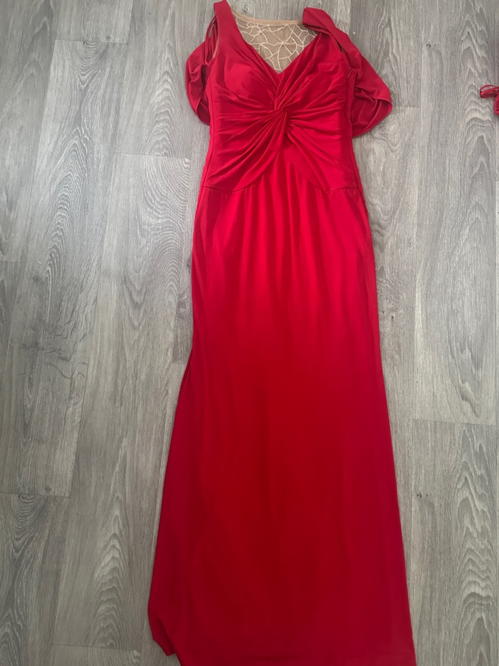 Rimini Red Twist-Front Maxi Dress